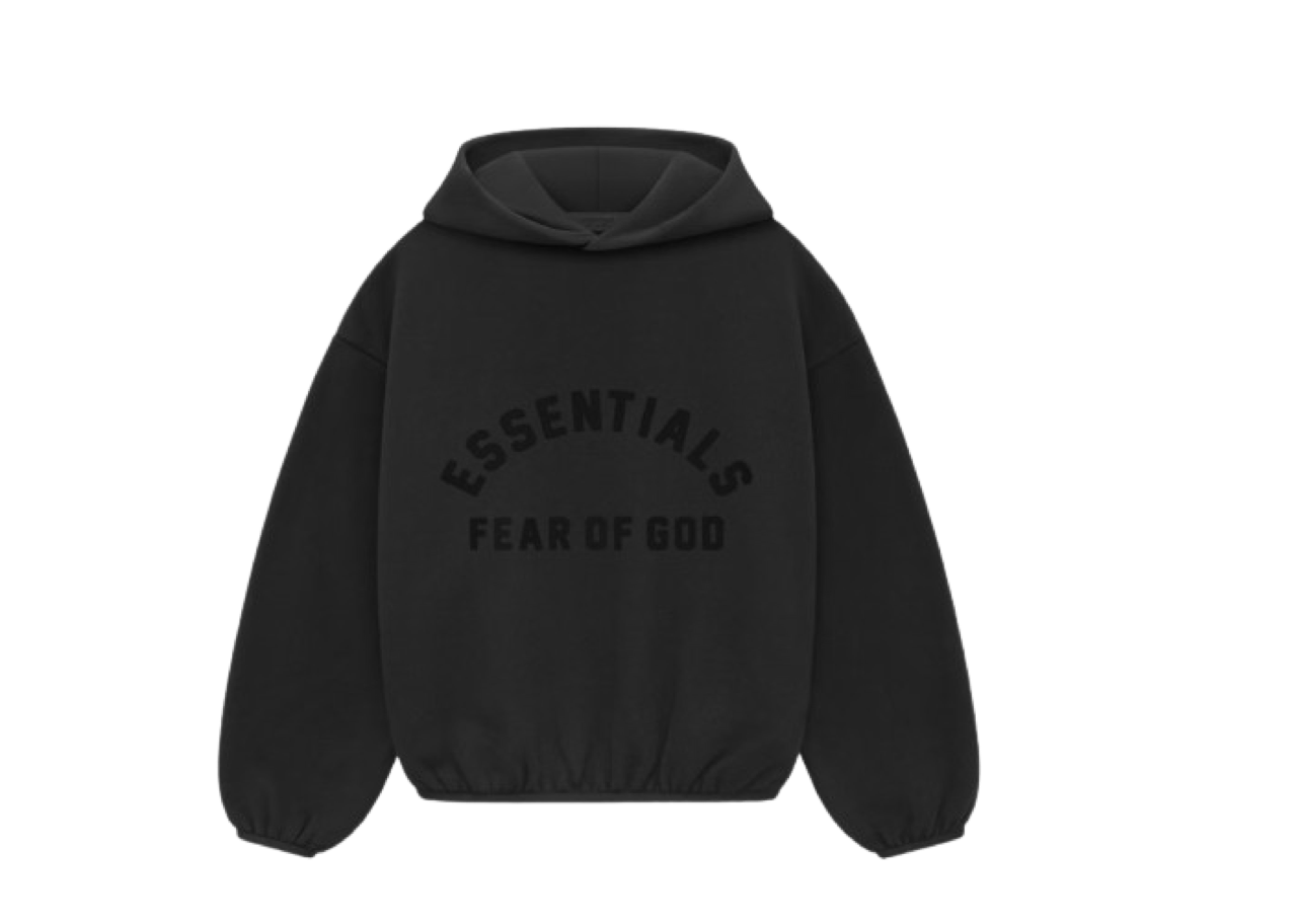 Fear Of God Essentials Core Collection Kids Nylon Fleece Hoodie Black ...